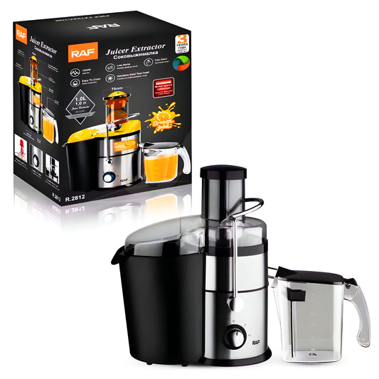 EXTRACTOR EXPRIMIDOR DE JUGO ELÉCTRICO FRUTAS COLOR ROJO